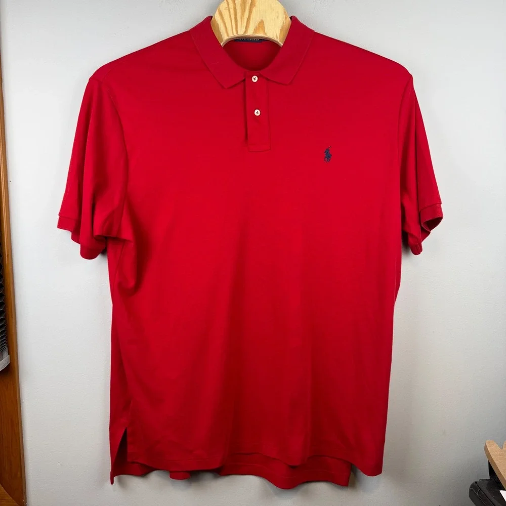 Polo Ralph Lauren Polo Shirt Mens XXL Red Excellent‎ Short Sleeve Pony Logo